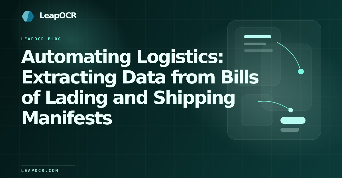 Automating Logistics: Extracting Data from Bills of Lading and Shipping Manifests preview