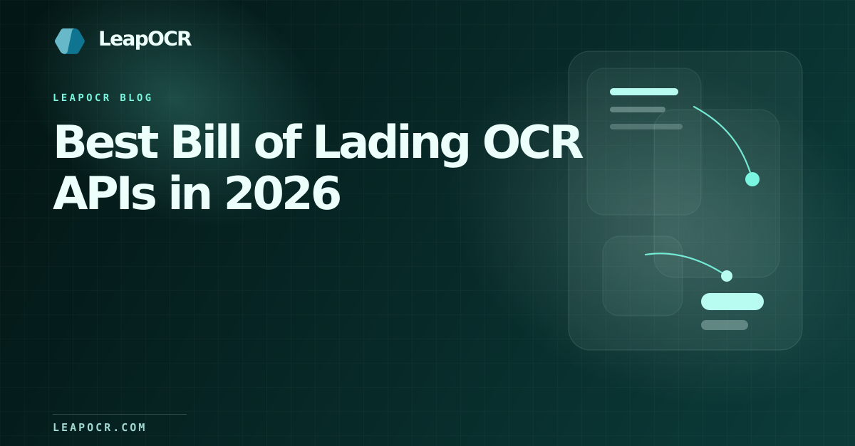 Best Bill of Lading OCR APIs in 2026 preview