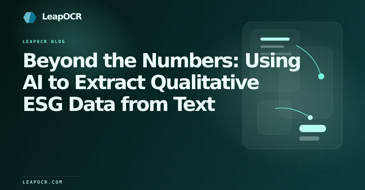 Beyond the Numbers: Using AI to Extract Qualitative ESG Data from Text preview