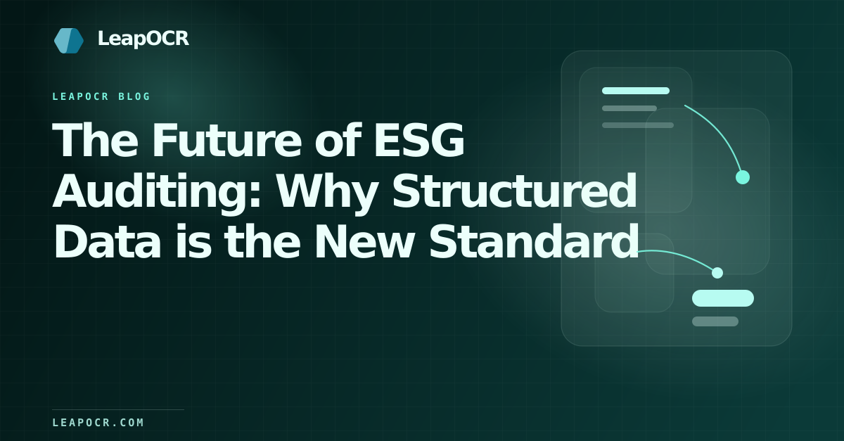 The Future of ESG Auditing: Why Structured Data is the New Standard preview