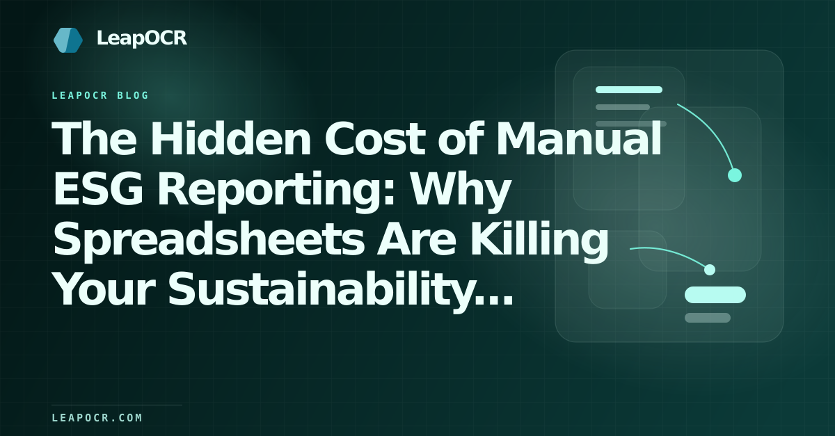 The Hidden Cost of Manual ESG Reporting: Why Spreadsheets Are Killing Your Sustainability Strategy preview