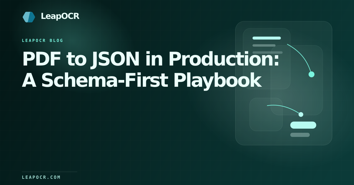 PDF to JSON in Production: A Schema-First Playbook preview