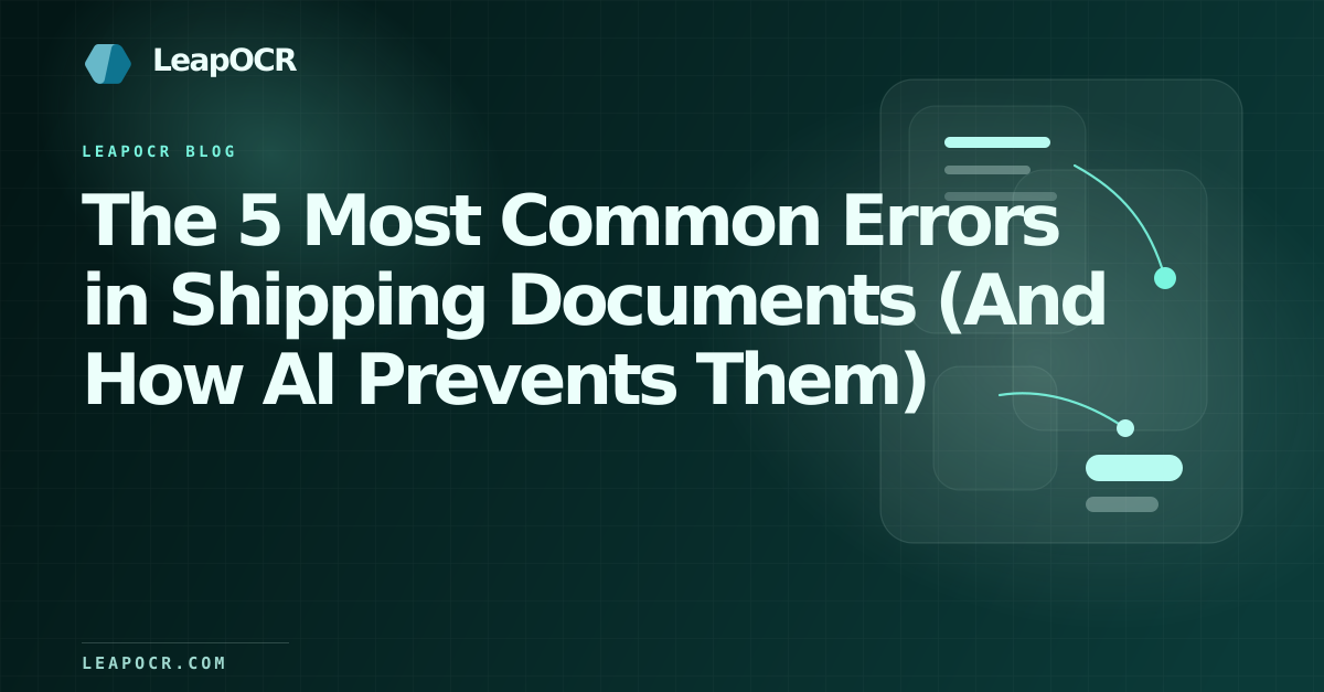 The 5 Most Common Errors in Shipping Documents (And How AI Prevents Them) preview